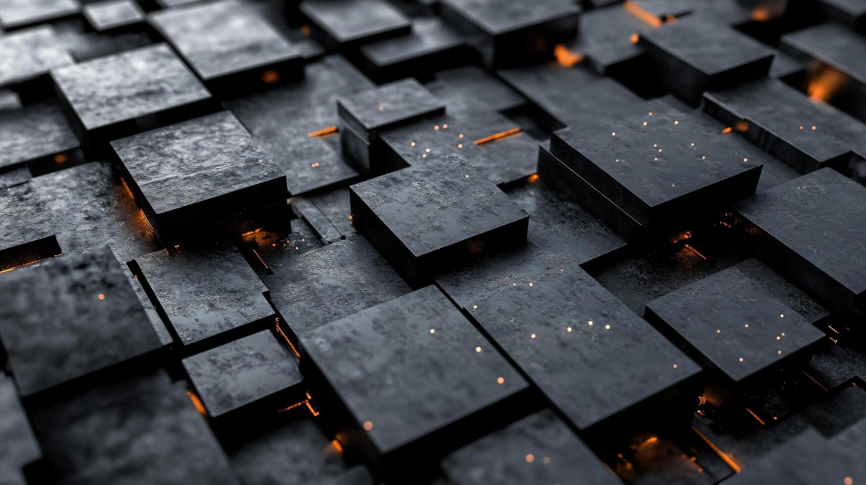 3D abstract geometric cubes with warm lighting photo