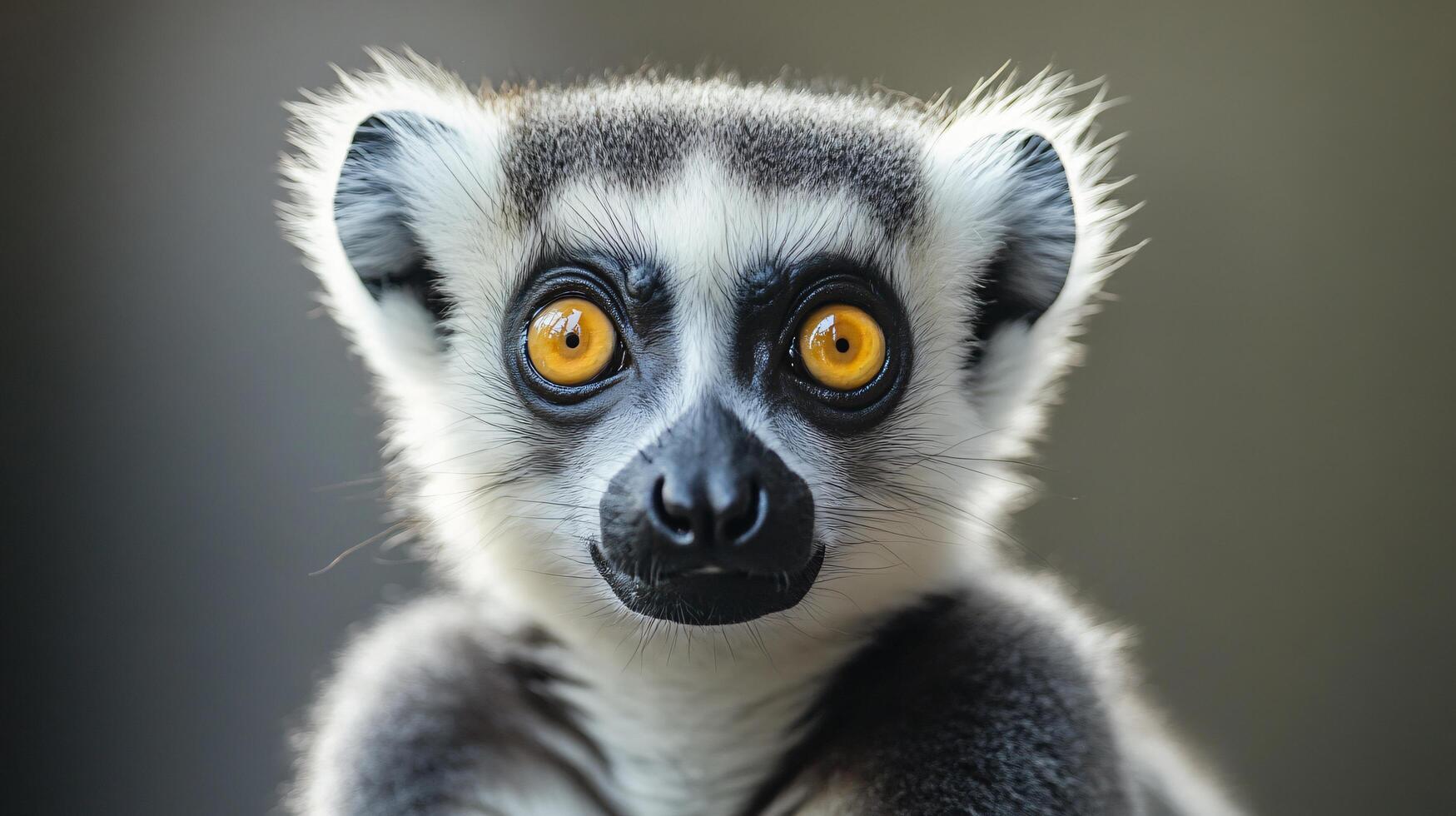 Lemur showing curiosity while posing strikingly. photo