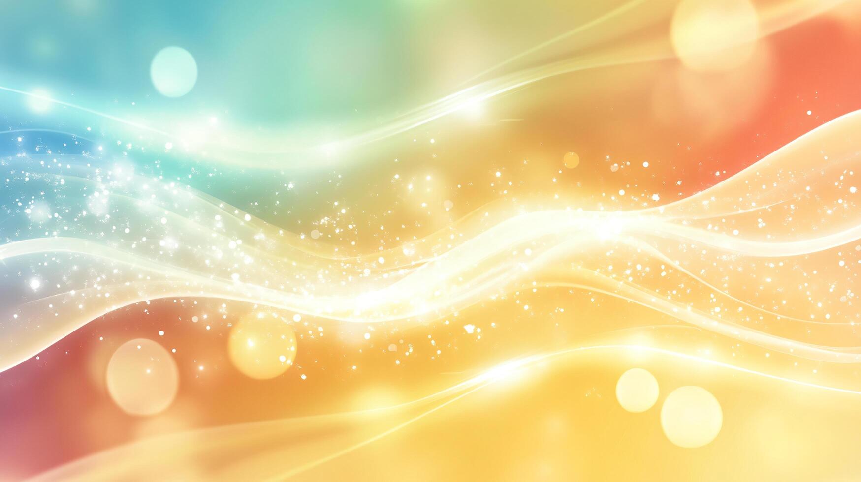 Flowing abstract light waves in warm pastel colors. photo