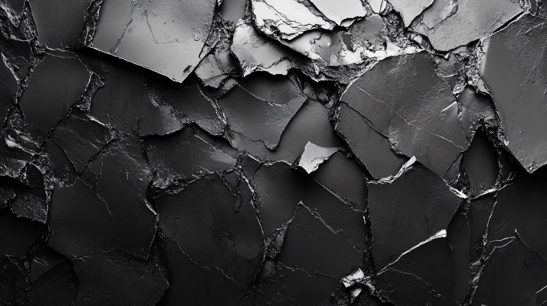 Abstract black cracked texture creating moody atmosphere photo