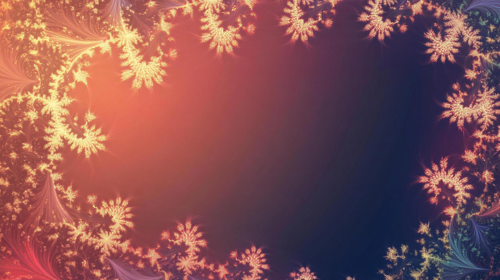 Fractal floral design with vibrant gradient on dark base photo
