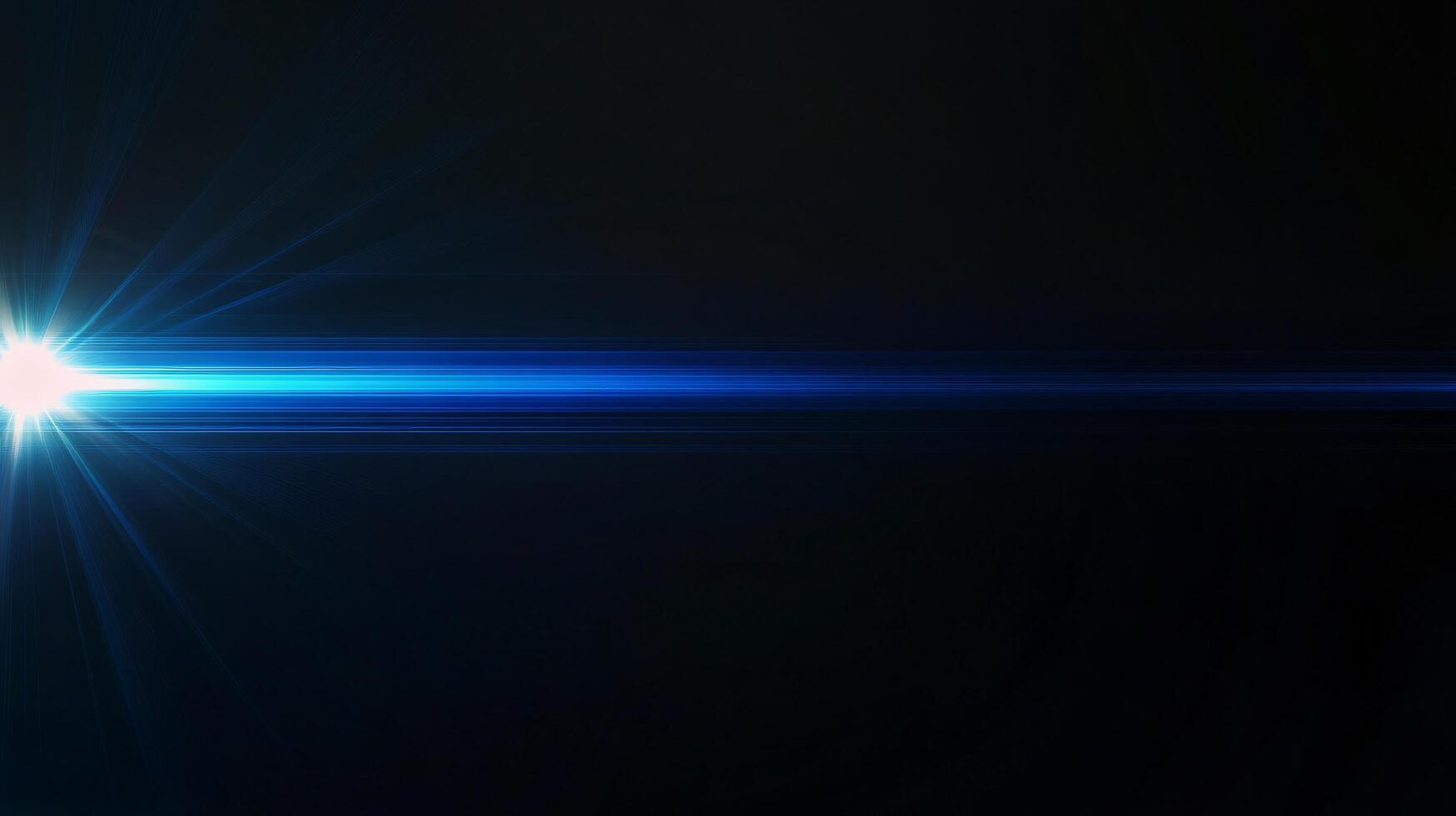 Bright blue streak of light cutting through the dark photo
