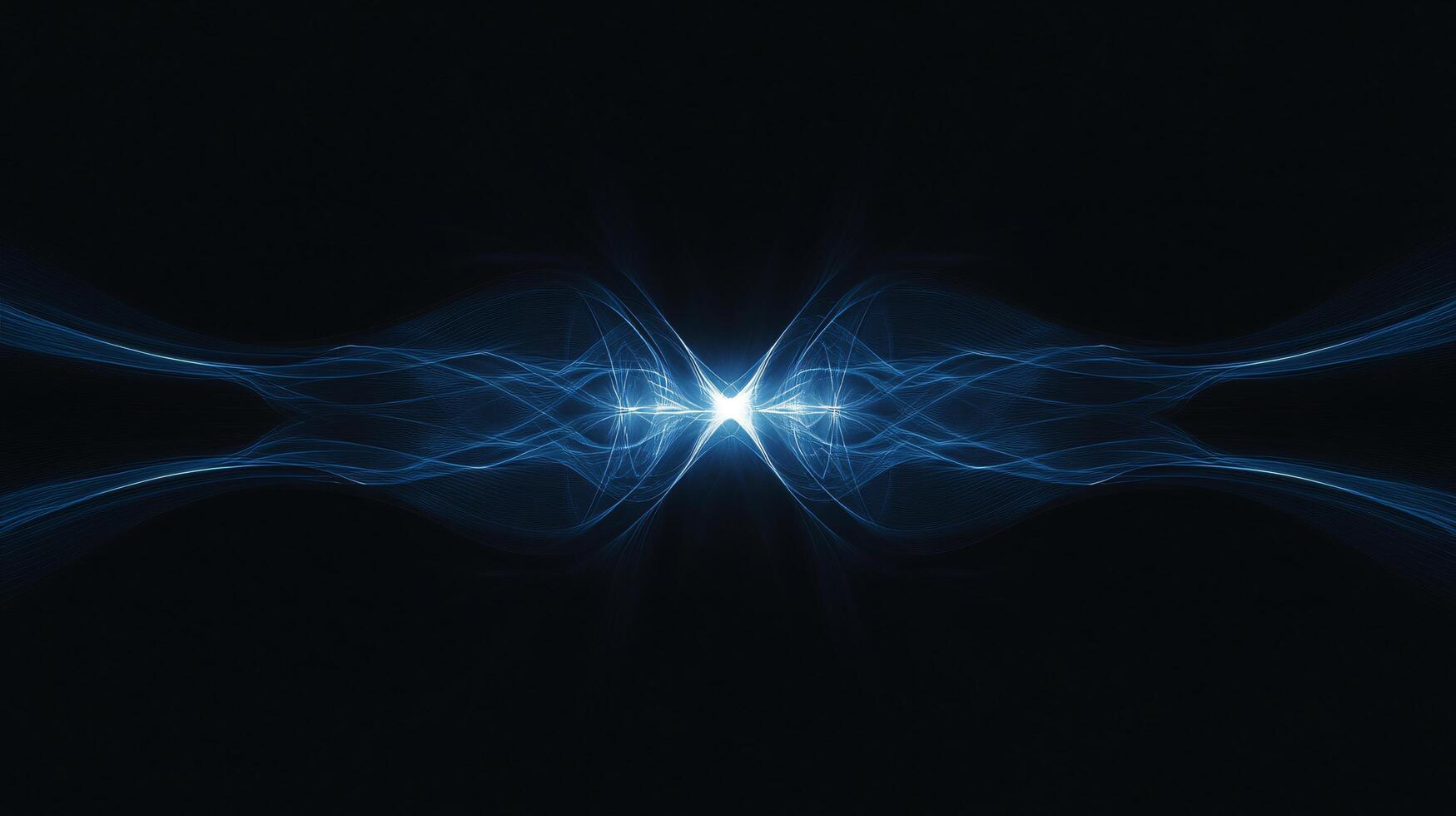 Dynamic blue waves clash in cosmic symmetrical style photo