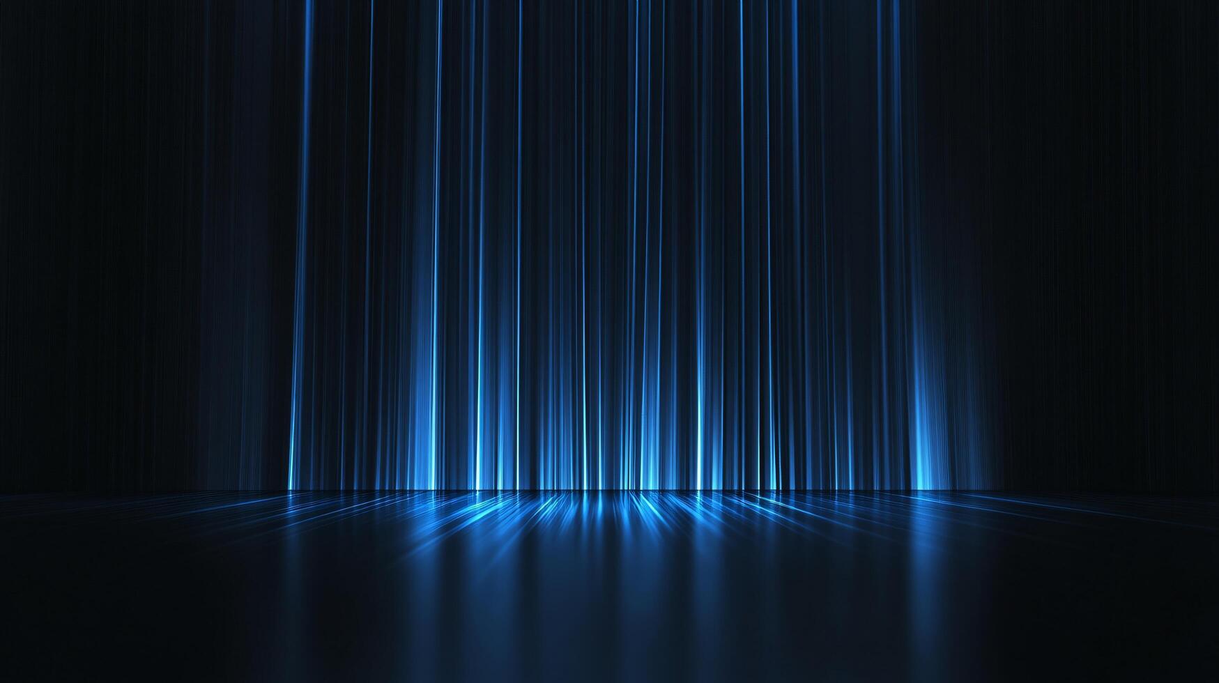 Vertical blue light strands, dramatic futuristic style photo