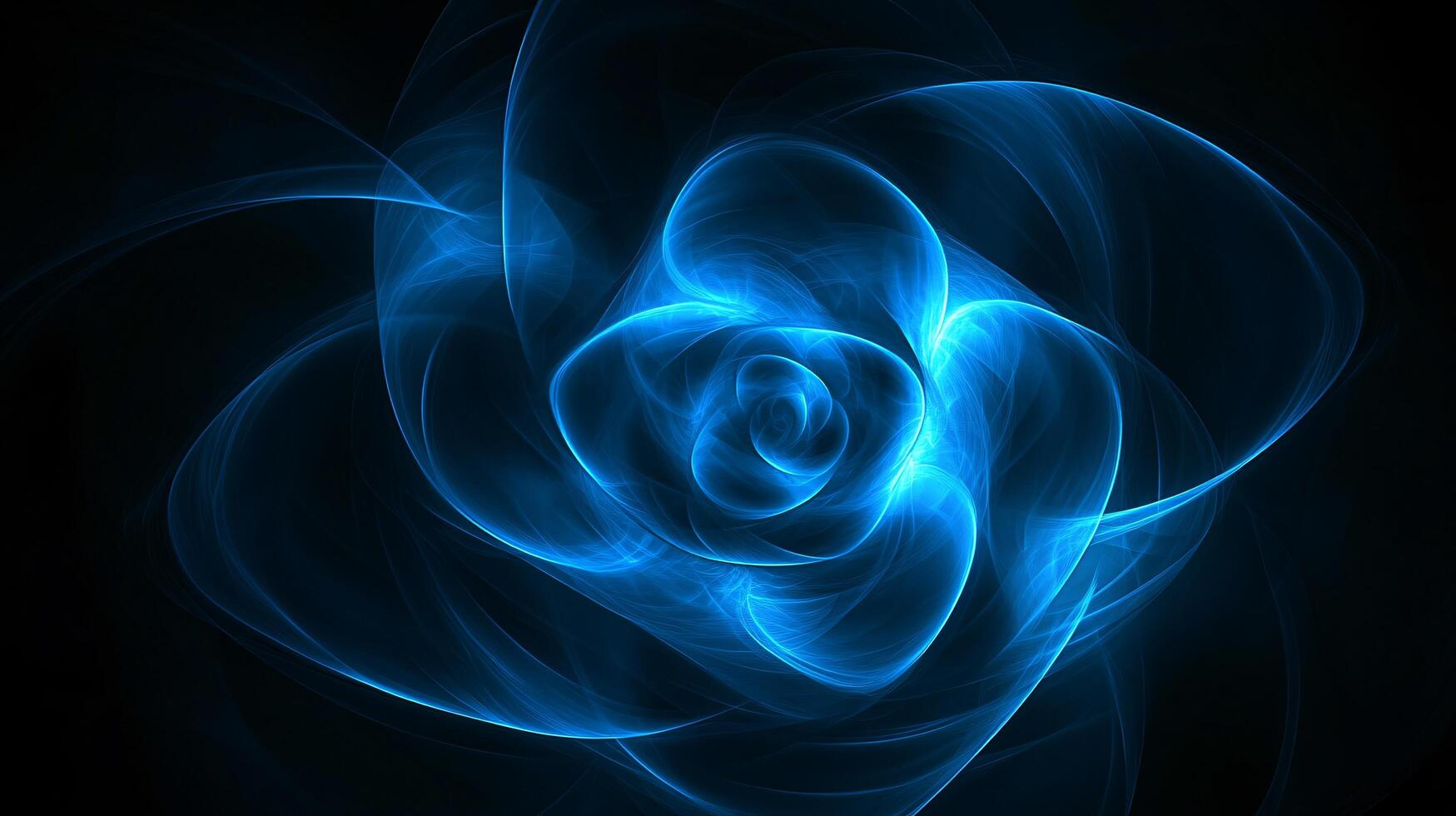 Abstract blue flower pattern blooming in the dark photo