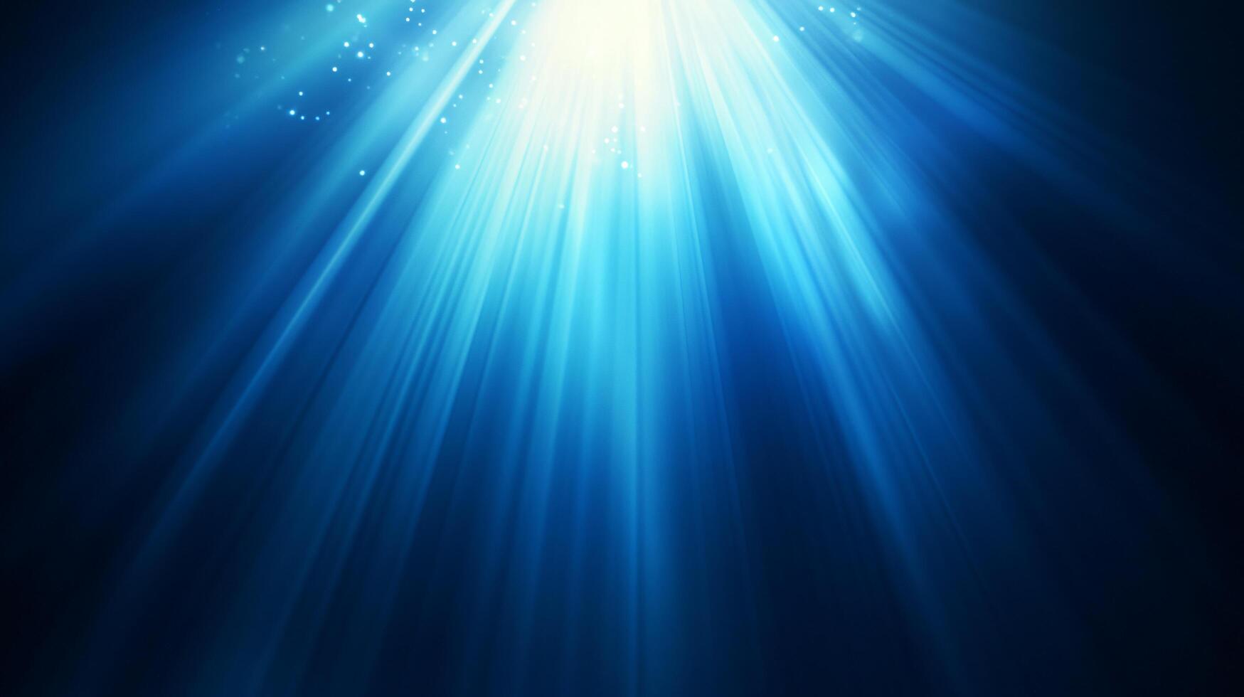 Dramatic burst of blue and white light rays streaming photo