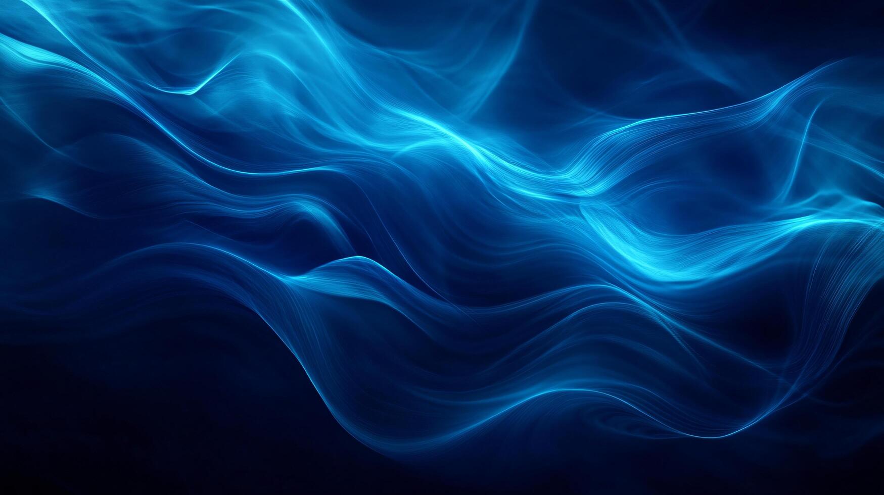Soft wavy blue light forms ethereal abstract motion. photo