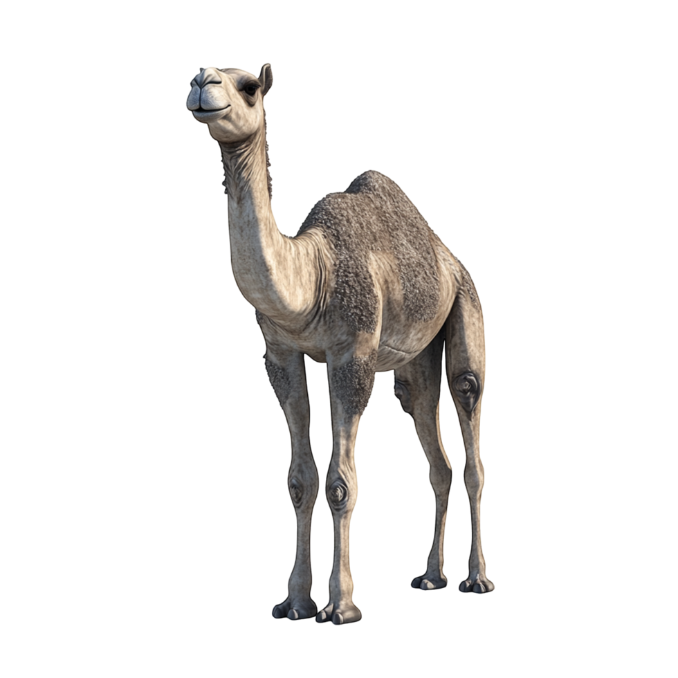 Realistic Camel Standing in a Desert Landscape Profile View png