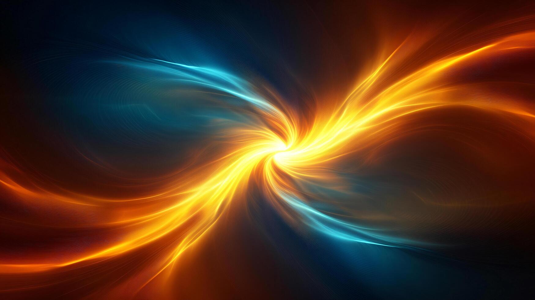 Fiery and icy swirl creating a dynamic cosmic flow. photo