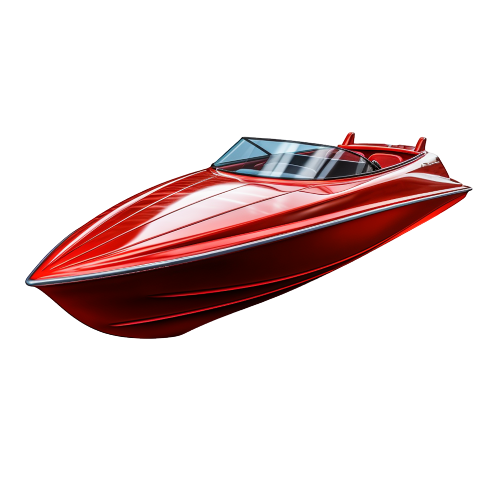 Sleek Red Speedboat with Streamlined png