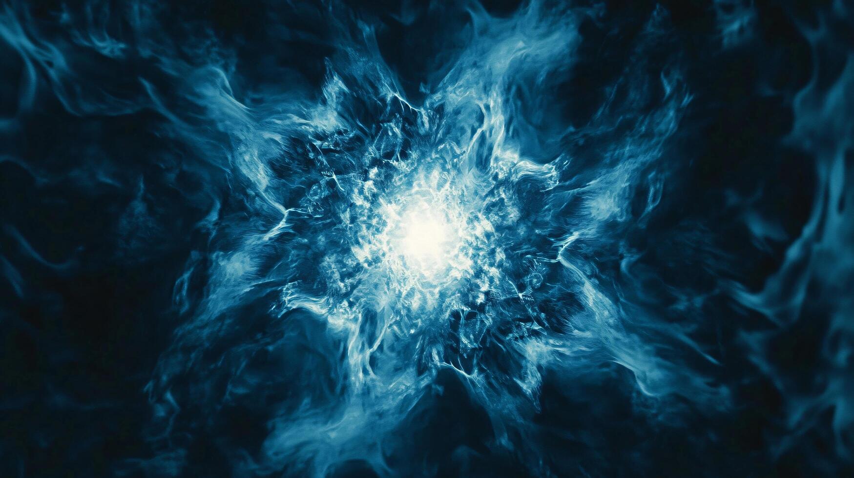 Explosive energy burst in captivating blue shades photo