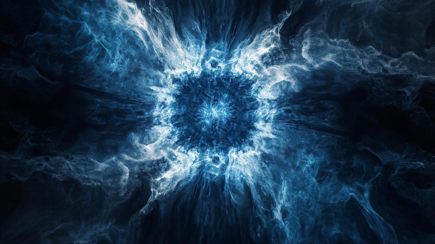 Abstract blue energy burst with radiating patterns photo
