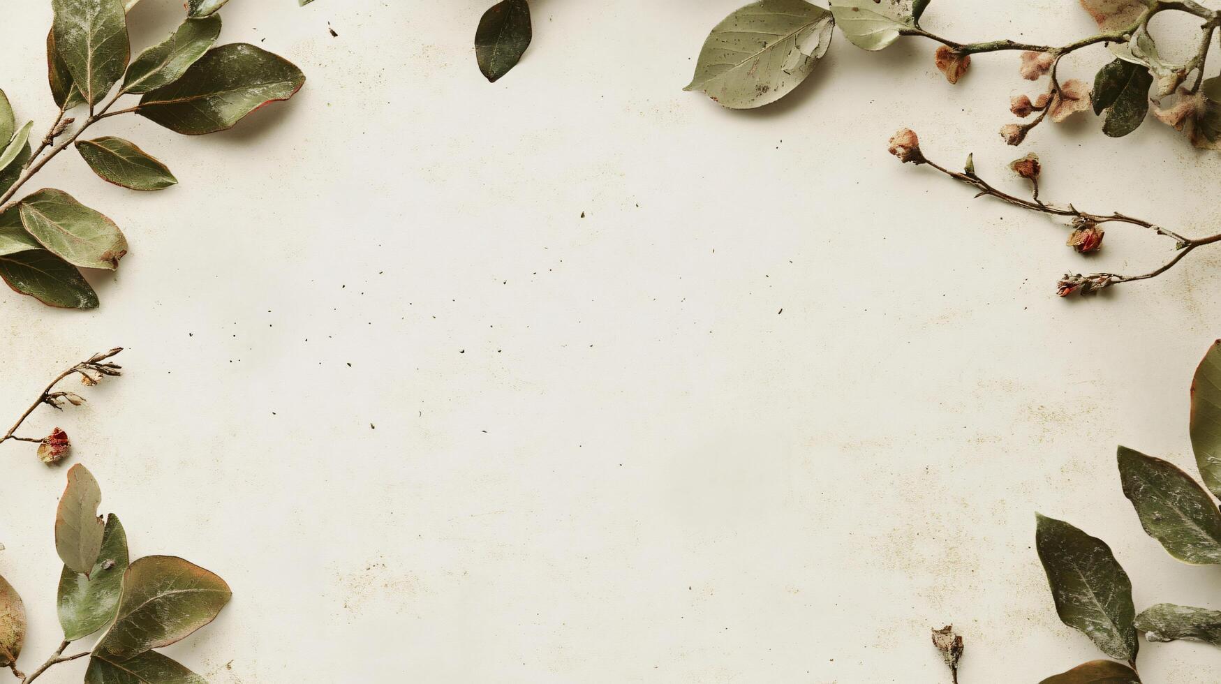 Delicate foliage on rustic background for natural charm photo