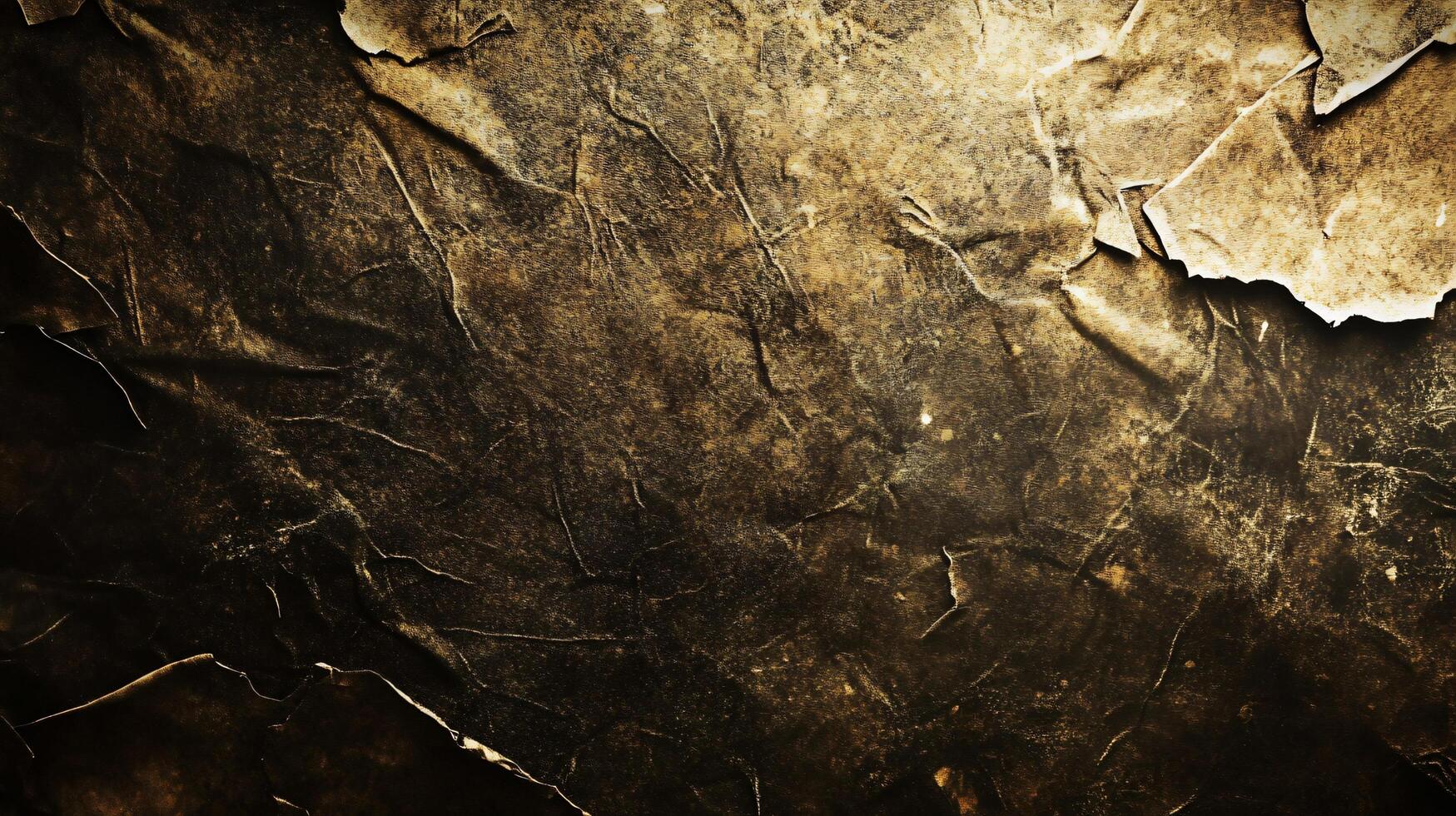 Antique textured background with peeling golden paint photo