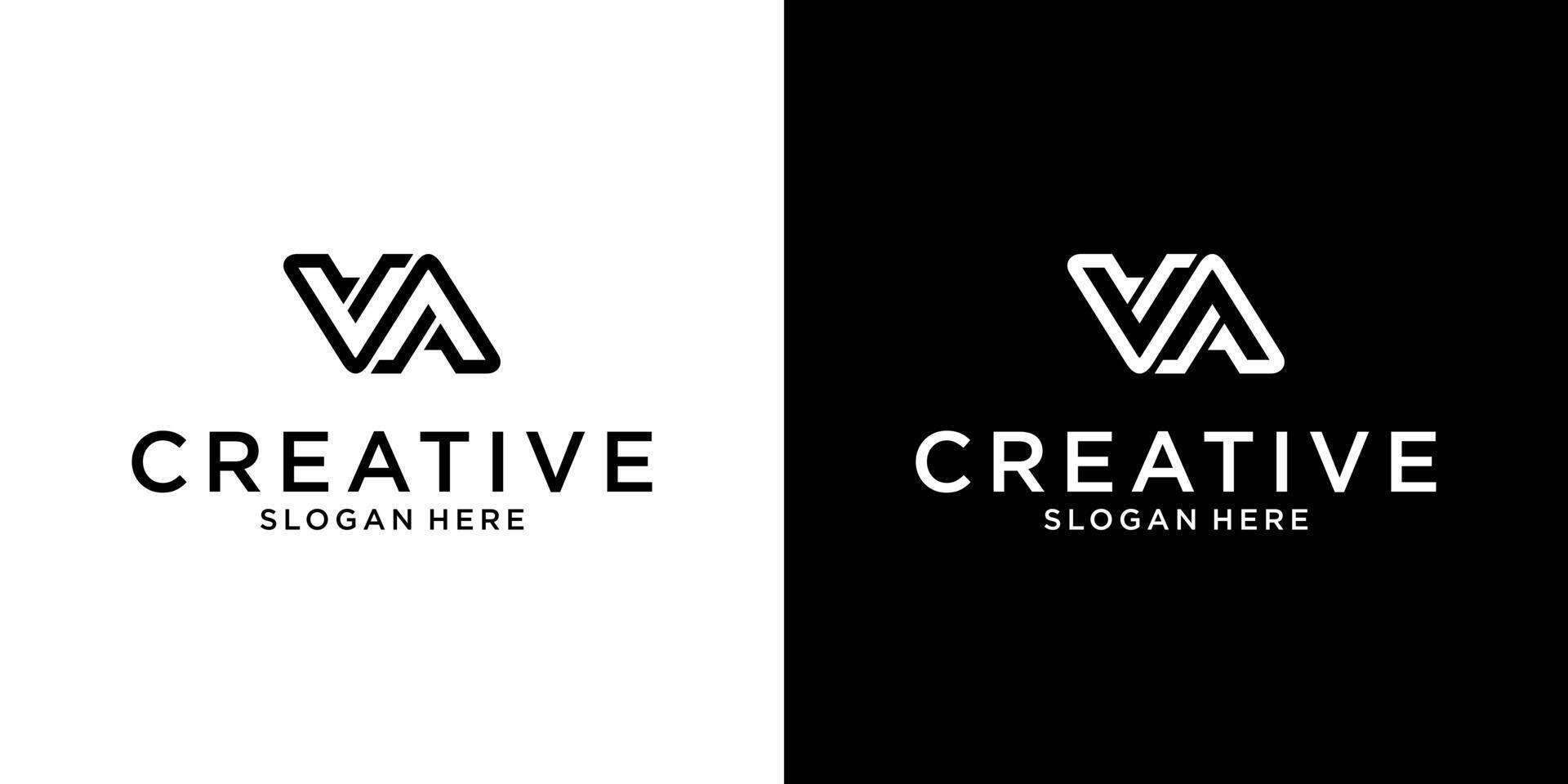 VA or AV initial letter logo design concept vector