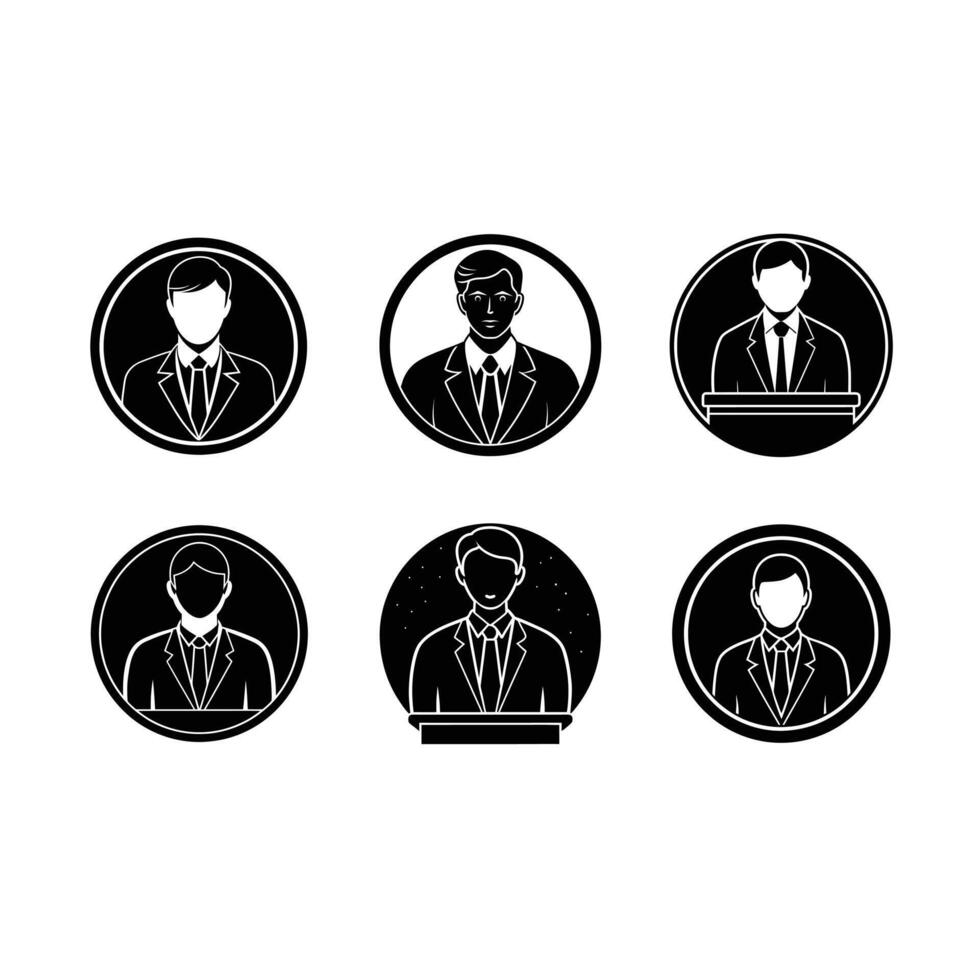 Spokesperson Icon - and Linocut Silhouette Design vector