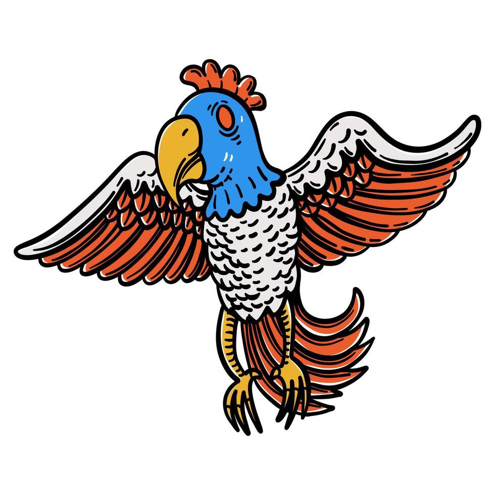 bird hand drawing illustration for logo mascot icon template design etc vector