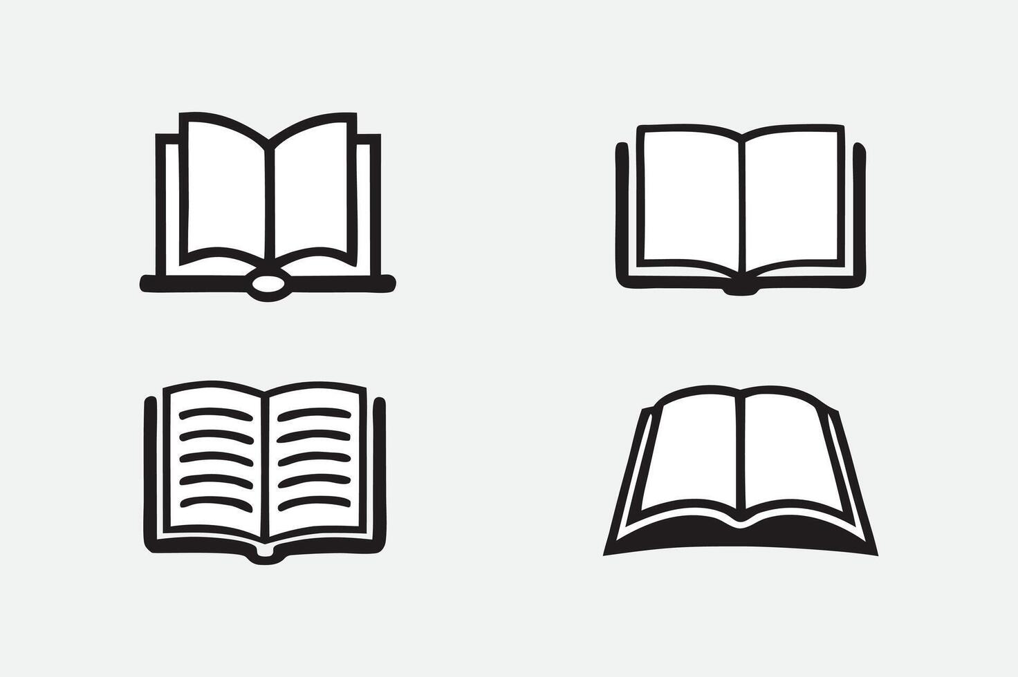 Book Icons and Reading Symbols. vector