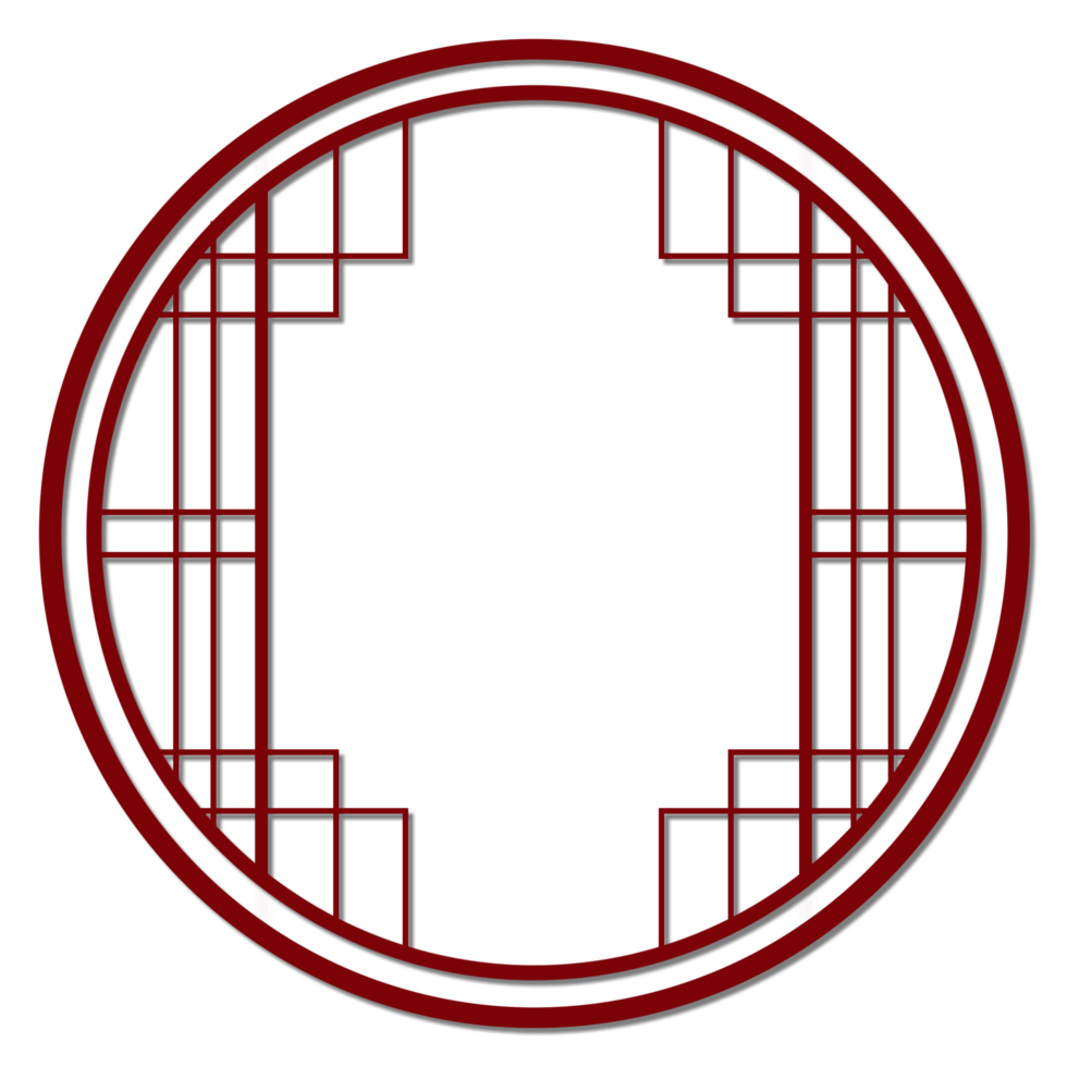 Elegant Geometric red Frame for Chinese New Year png