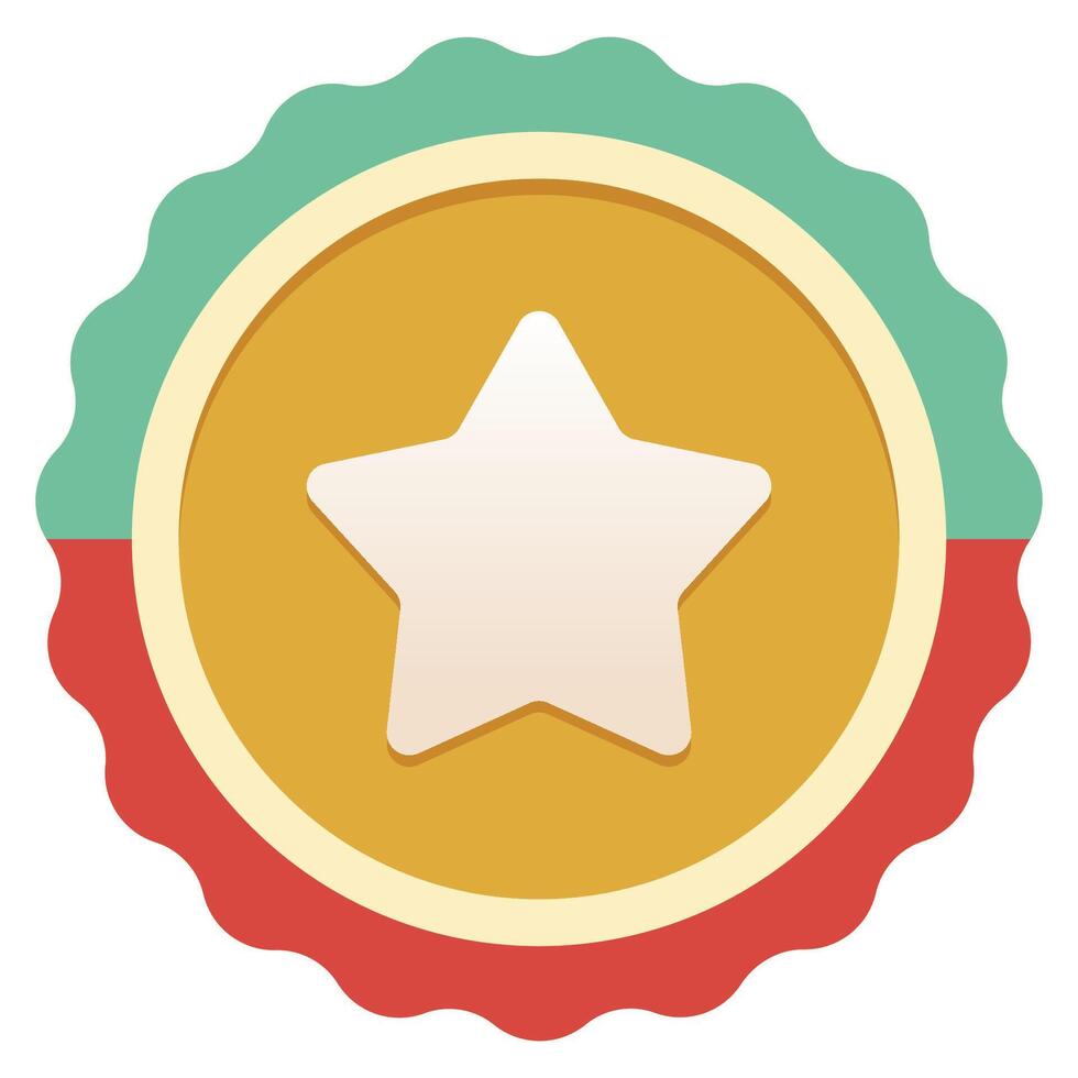 Star badge flat icon isolated on white background. vector