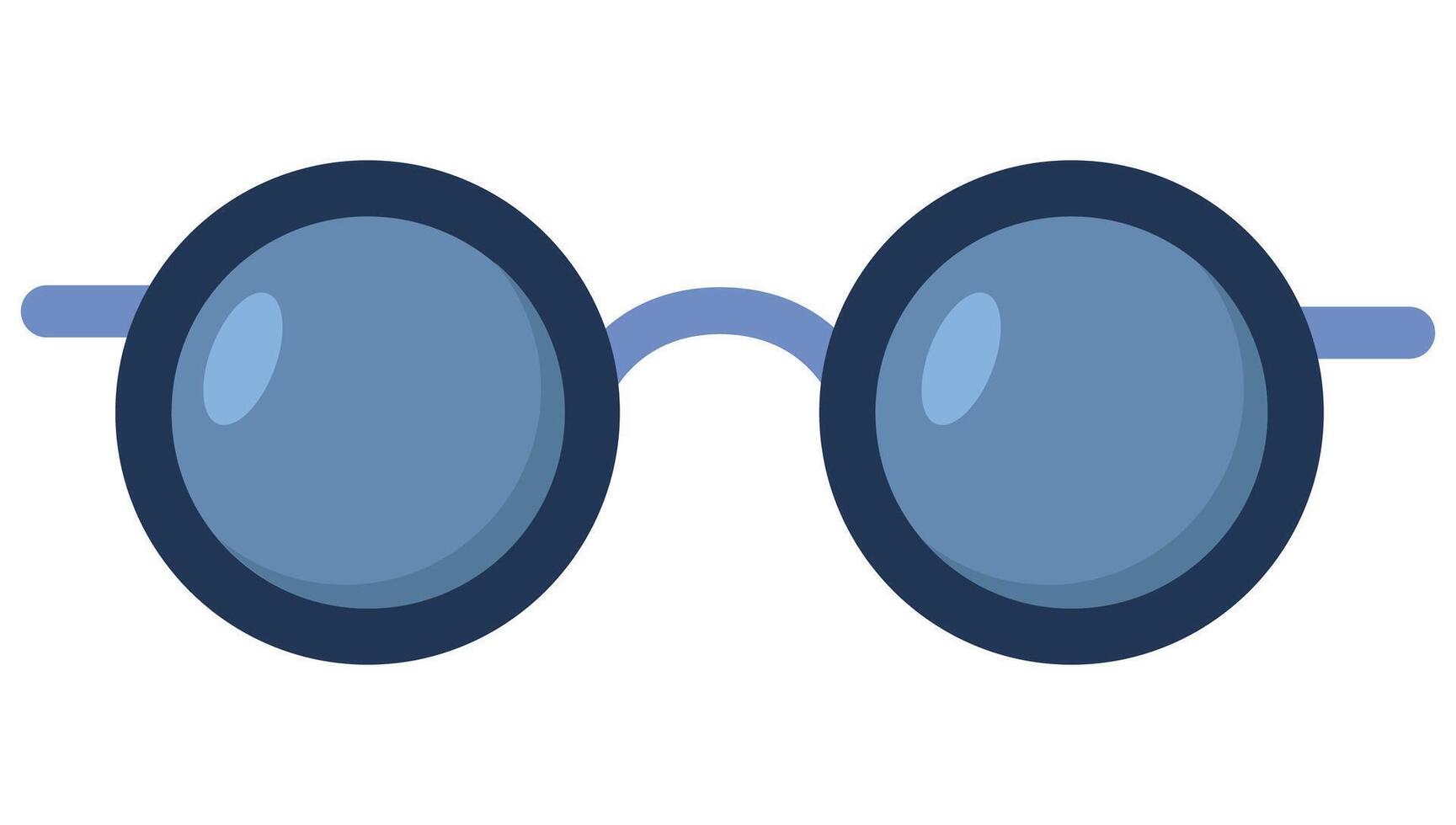 Round sunglasses flat icon isolated on white background. vector