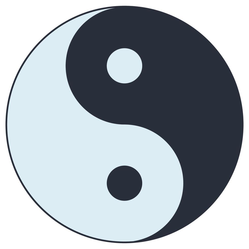 Flat icon of yin yang isolated on a white background. vector