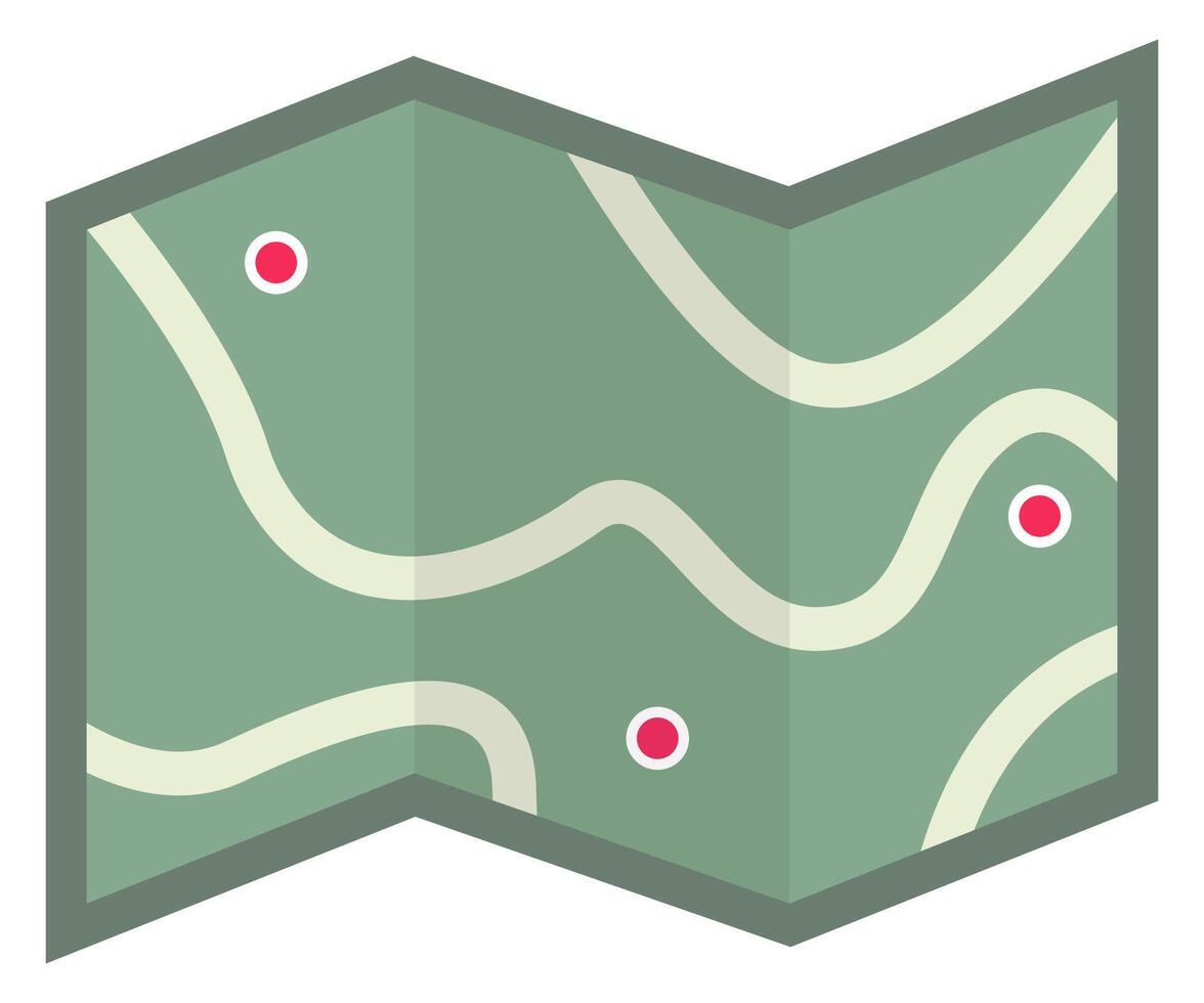Navigation map flat icon isolated on white background. vector