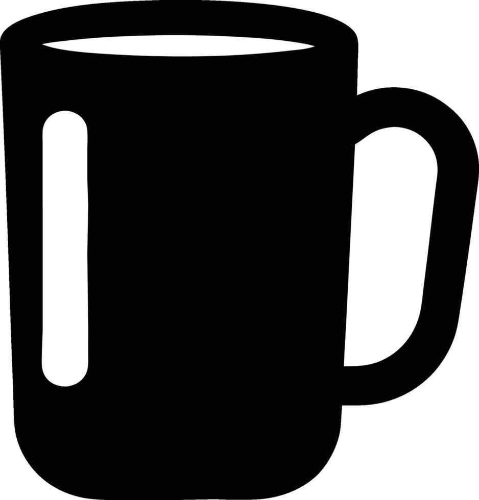 Black silhouette coffee mug simple design. vector