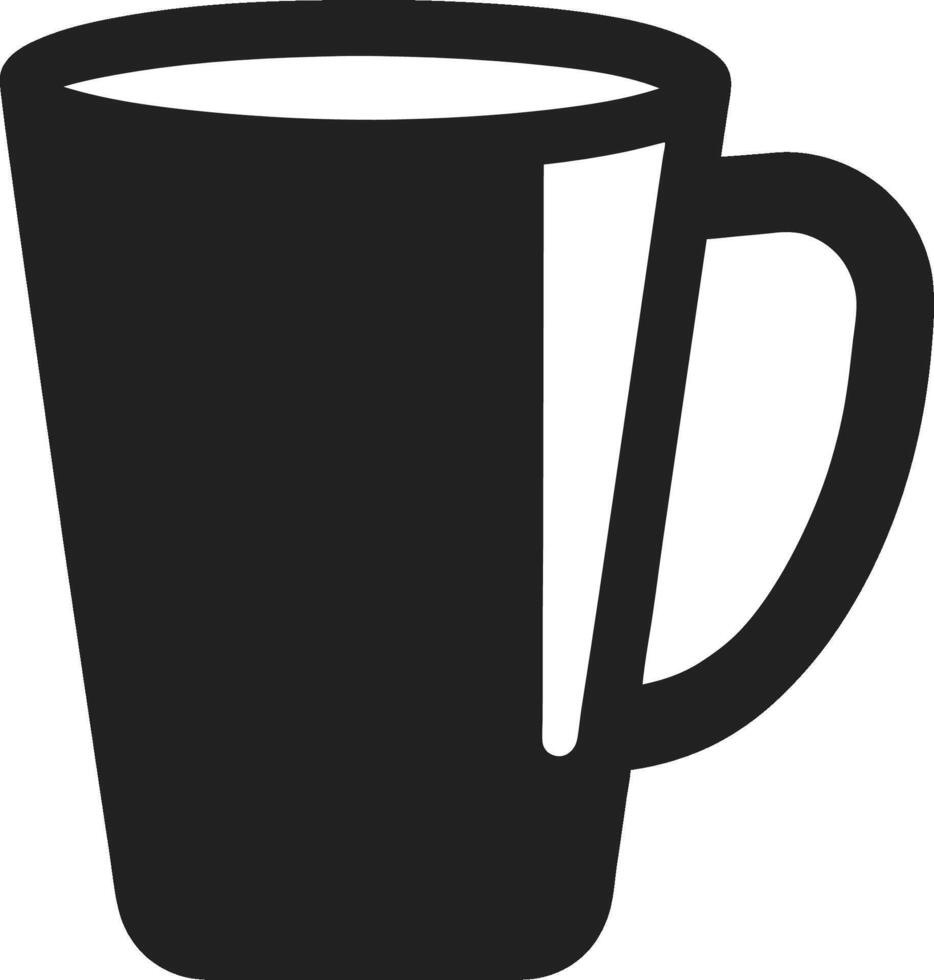 Black and white icon coffee mug silhouette. vector