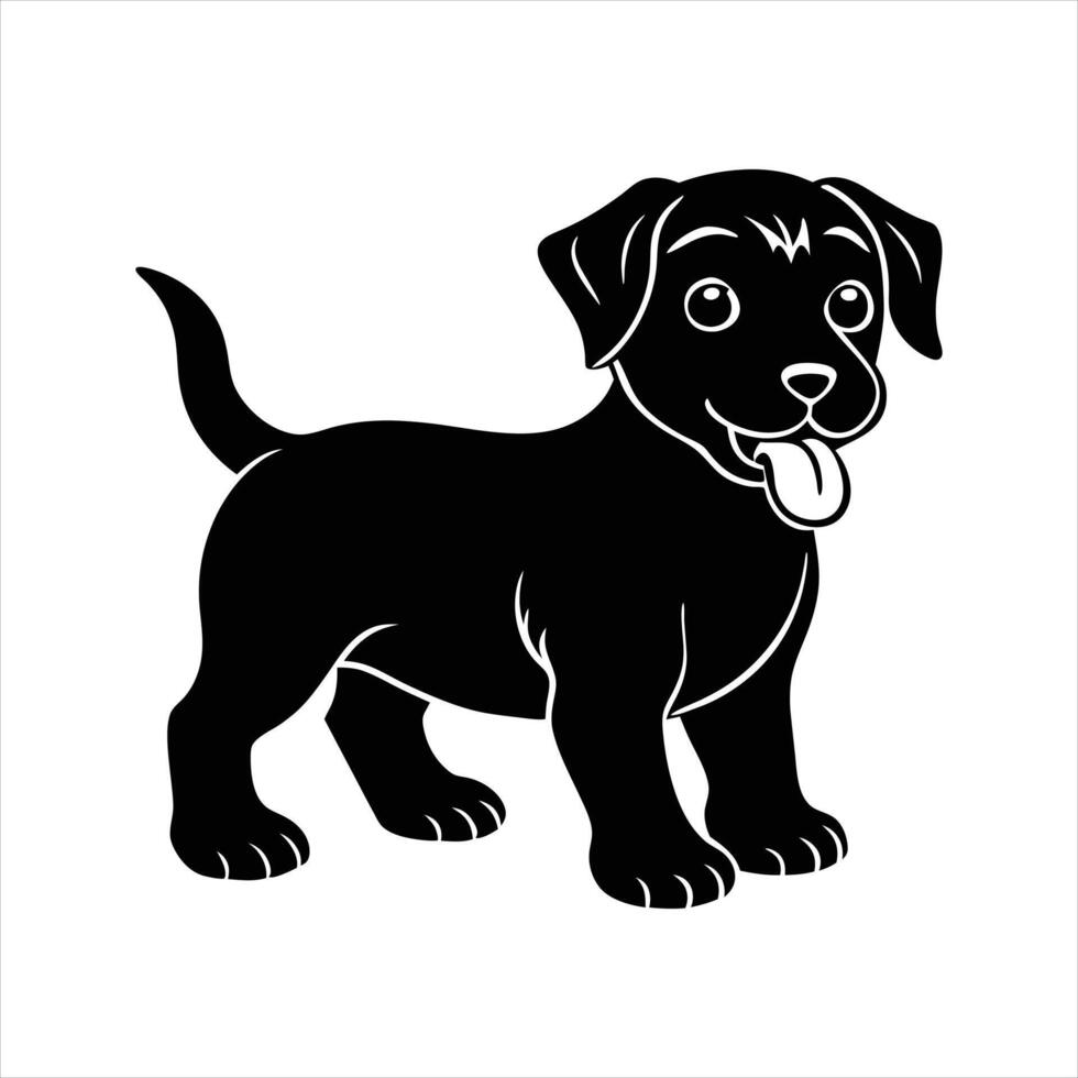 Dog image silhouette art style with white background vector