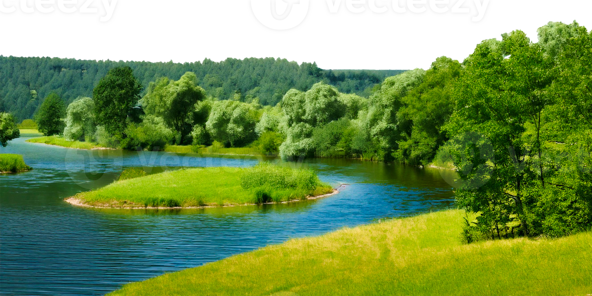 lake in the mountains. Landscape with sky png