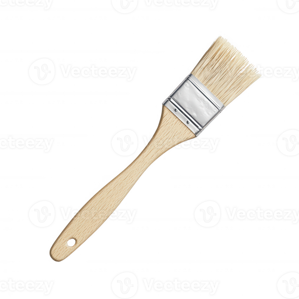 A high-quality paintbrush with a wooden handle and soft bristles for precise painting. png