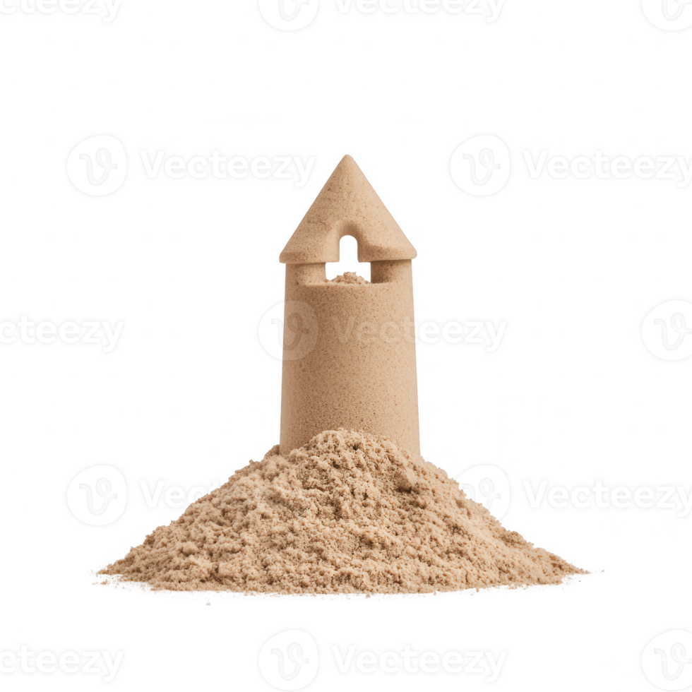 A creatively crafted sandcastle showcasing imaginative beach art. png