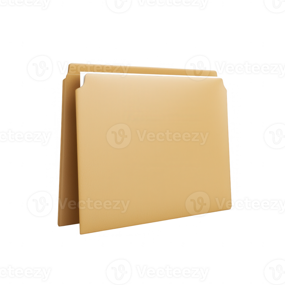 A plain, empty folder for organizing documents and files in an office setting. png
