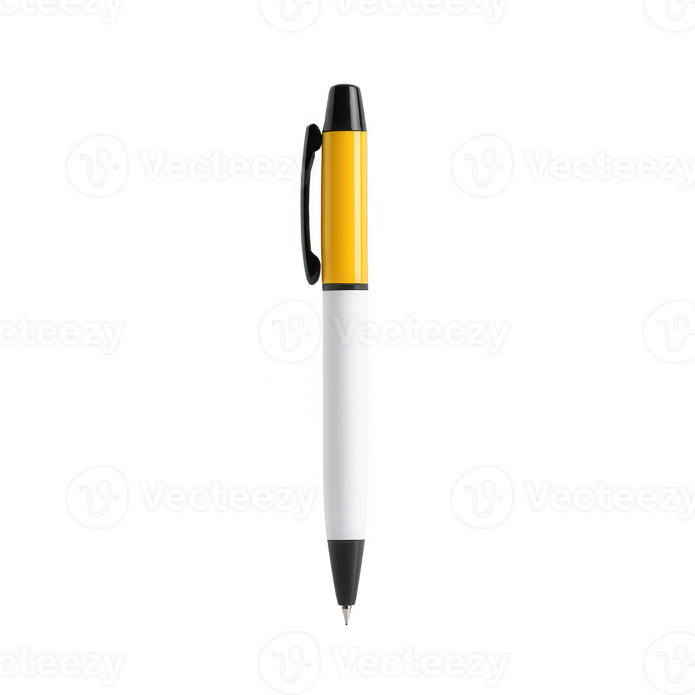 A sleek white and yellow pen, perfect for creative projects and professional use. png