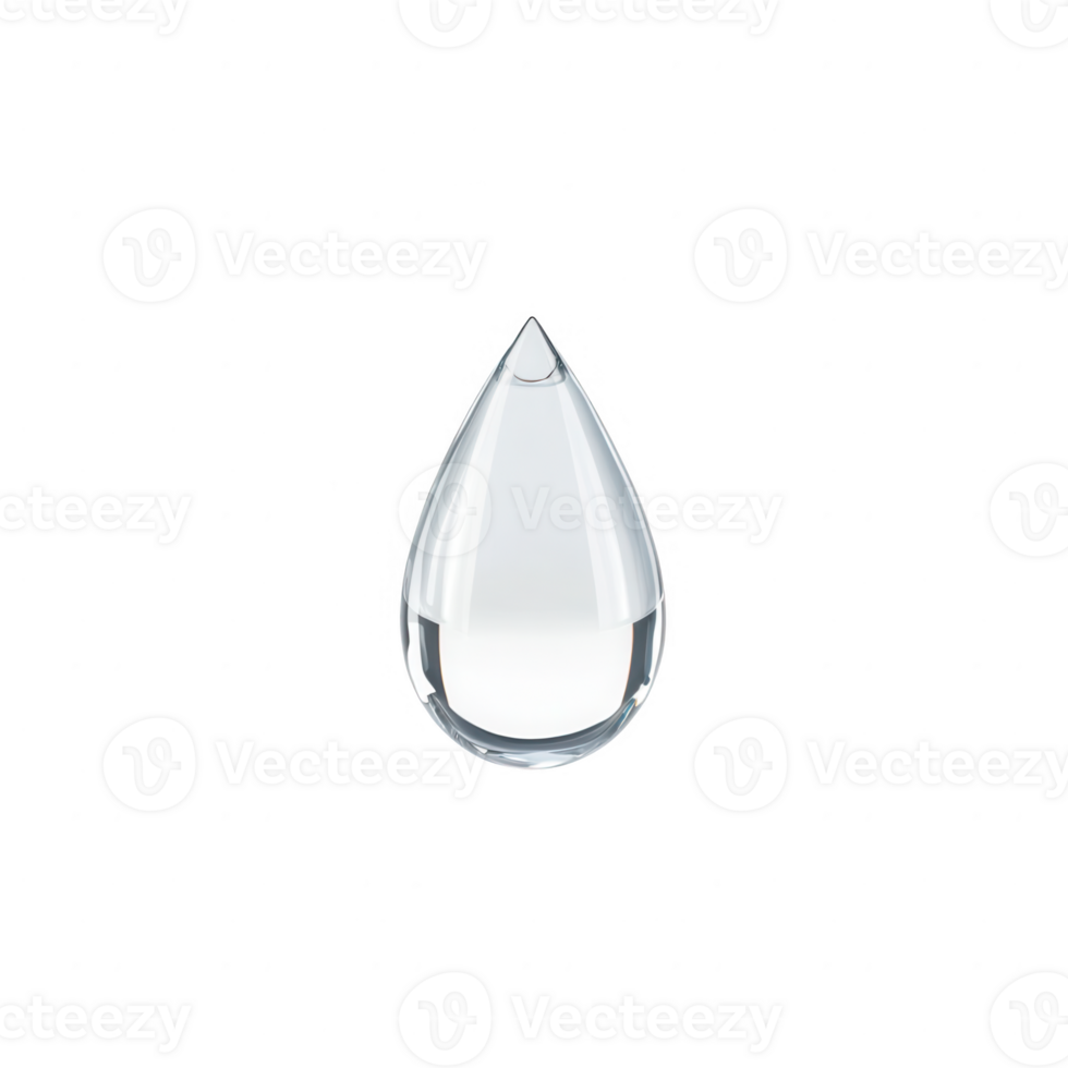 A single clear water drop representing purity and the essence of nature's beauty. png