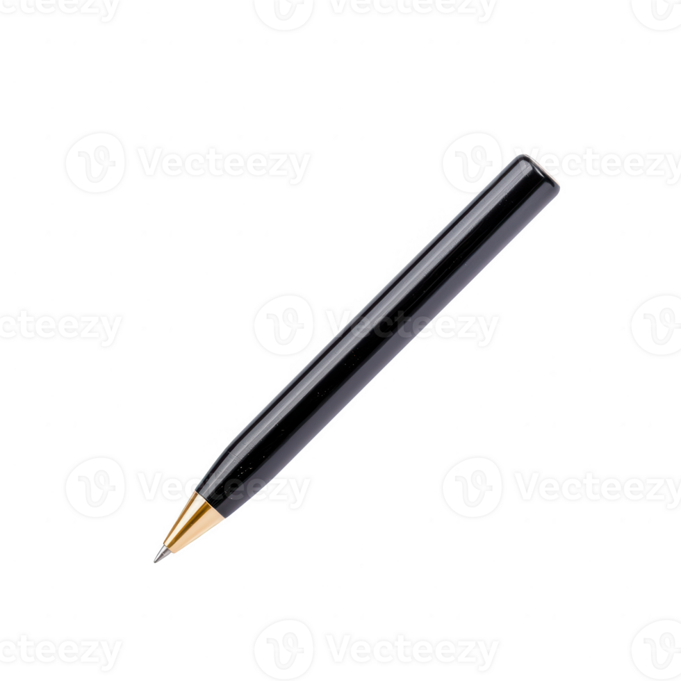 A sleek black pen with a gold tip, ideal for writing notes or signing documents. png