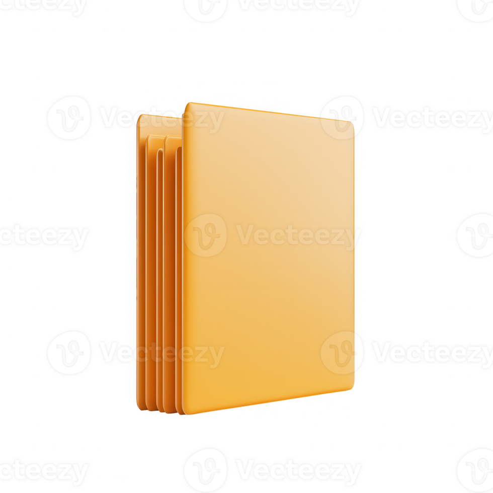 A sleek, modern orange folder icon representing digital organization and storage. png