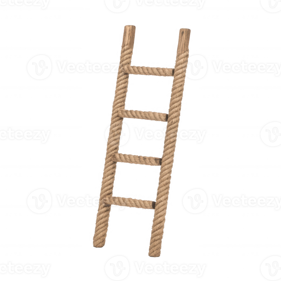 A simple wooden ladder standing upright against a plain background. png