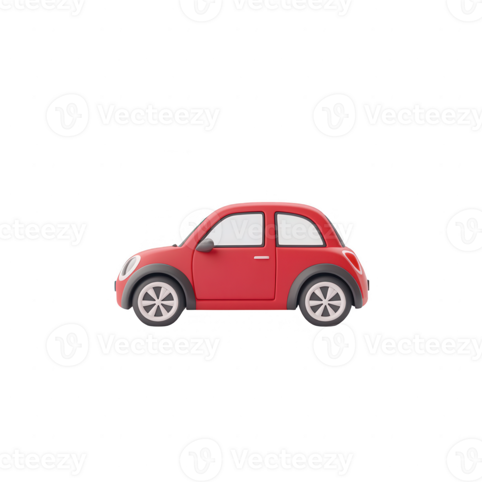 A stylish red car standing out with a sleek design and modern features. png