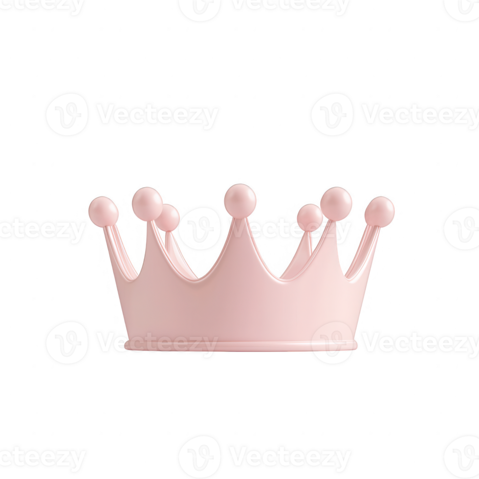 A stylish pink crown, symbolizing royalty and elegance, perfect for various designs. png