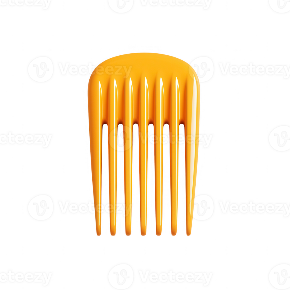 Bright yellow hair comb, perfect for styling and personal grooming. png