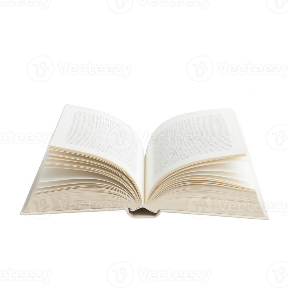 An open book showcasing blank pages, inviting creativity and imagination. png