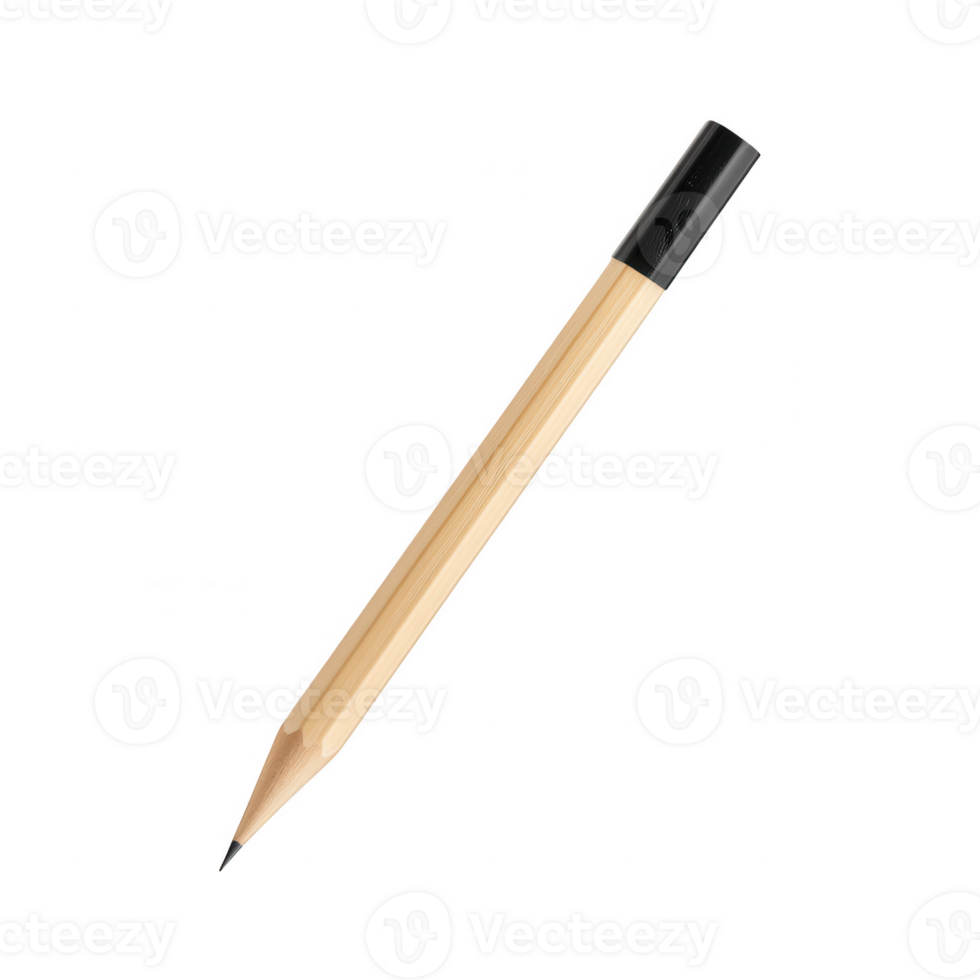 A wooden pencil with a black tip, ideal for writing and sketching tasks. png