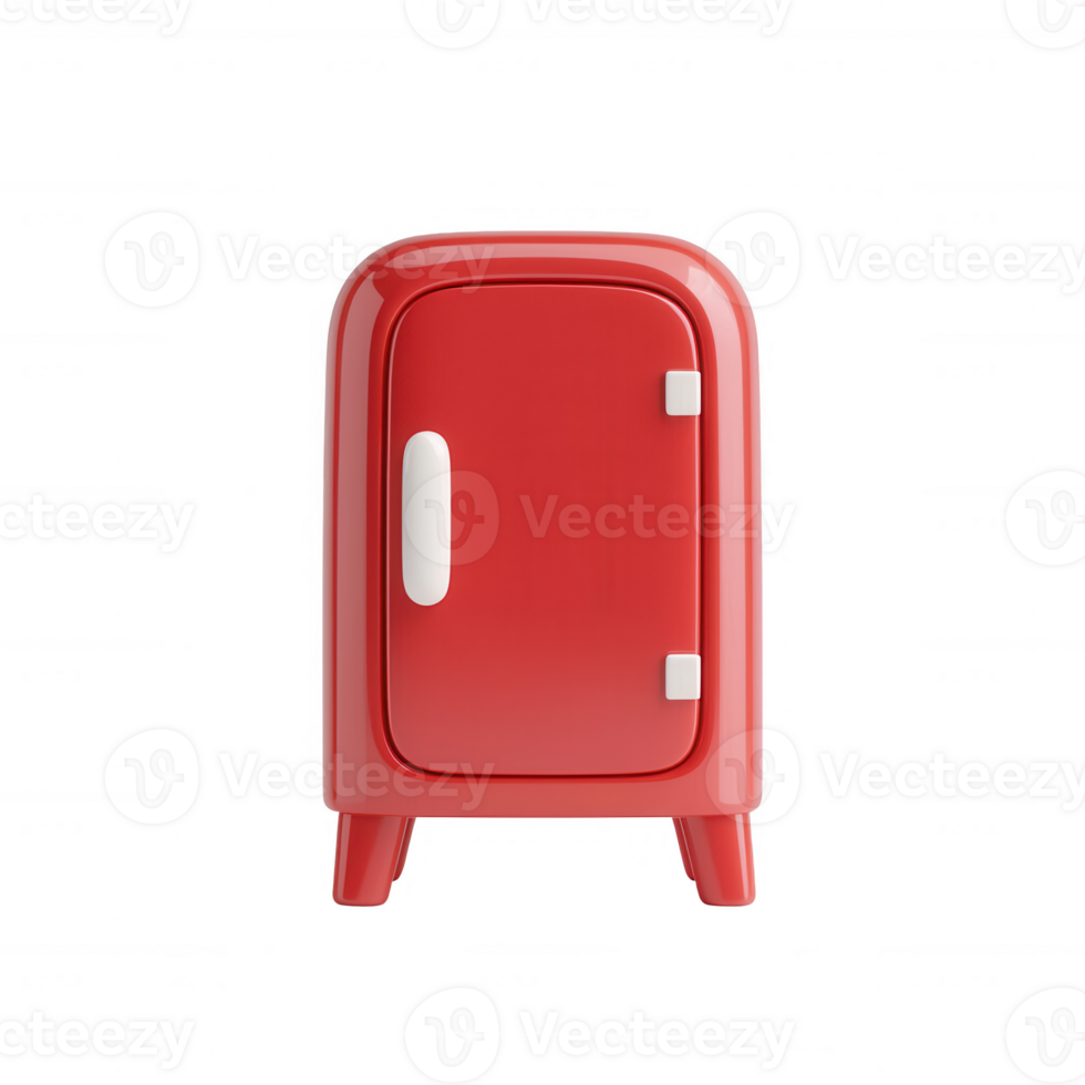 Bright red retro fridge perfect for adding a pop of color to any kitchen. png