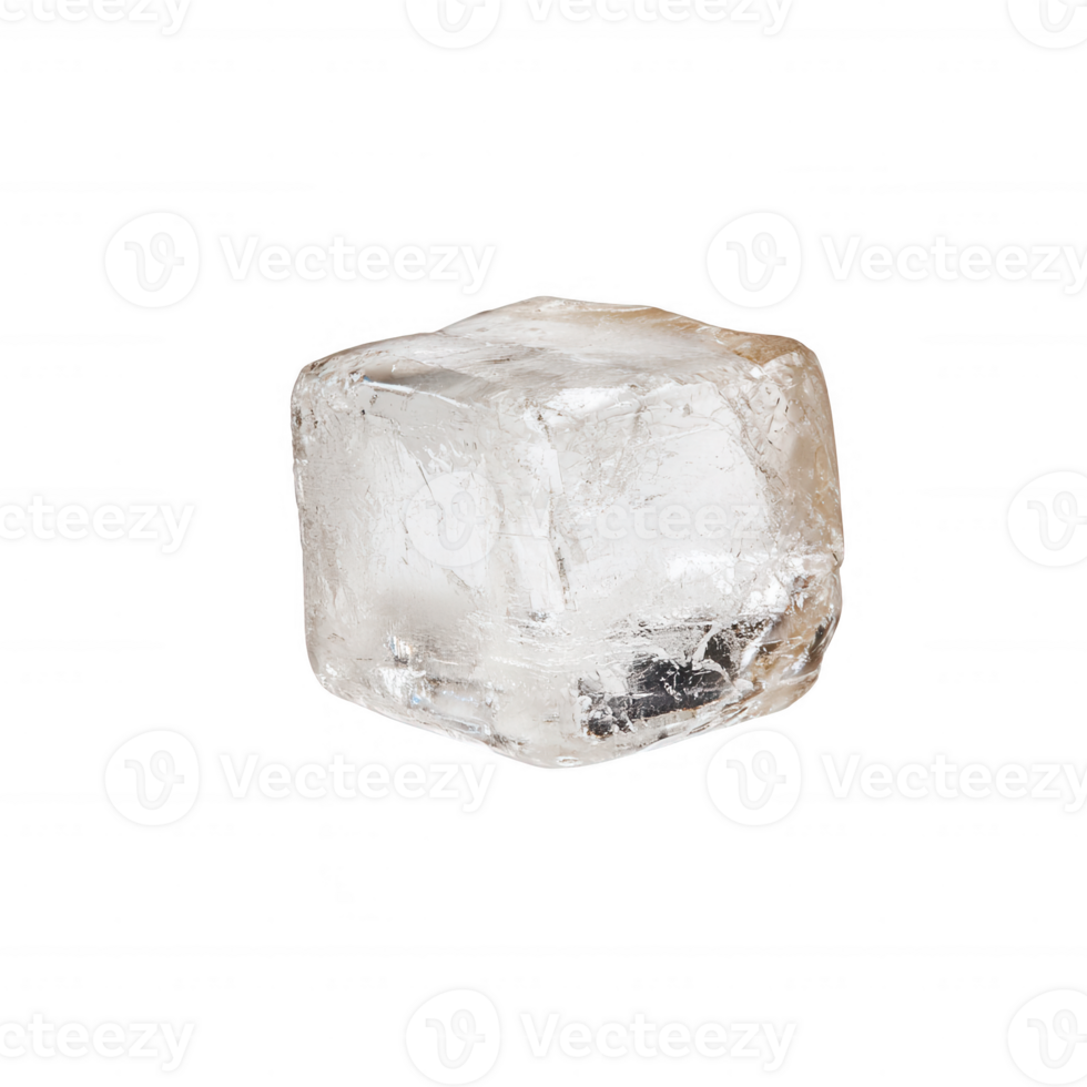 Close-up of a single ice cube, perfect for cooling beverages and enhancing drinks. png