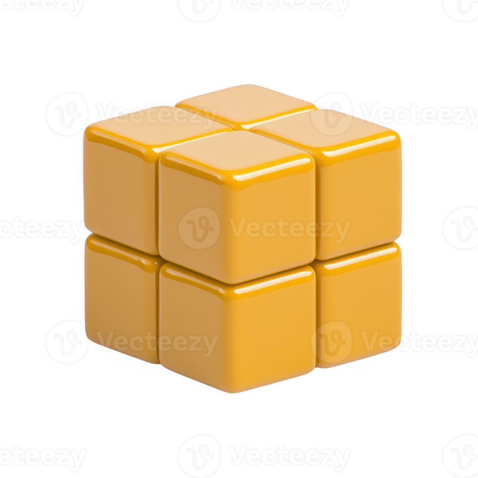 A vibrant yellow cube structure showcasing modern geometric design elements. png