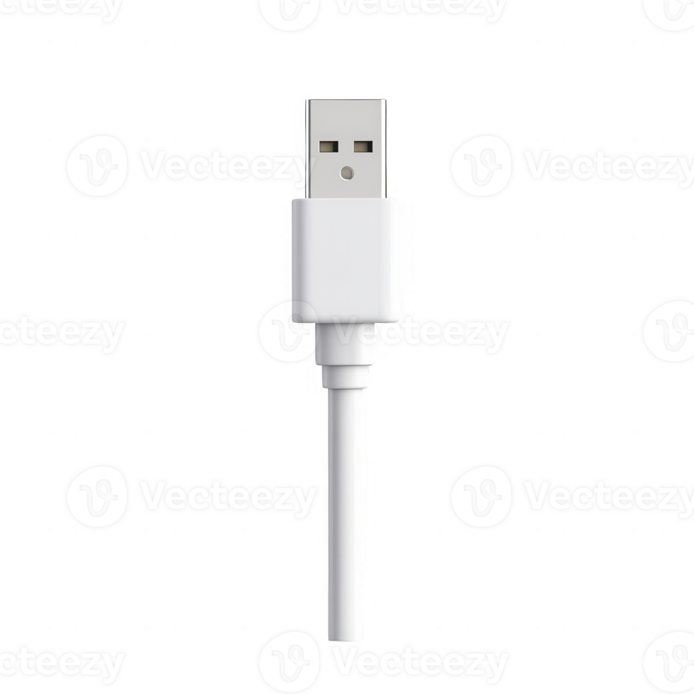 High-quality USB cable connector with a clean white design for efficient data transfer. png