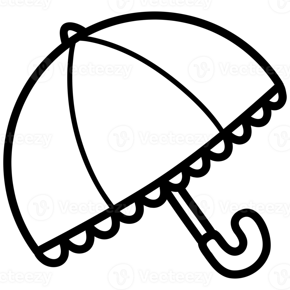 Cute umbrella doodle png
