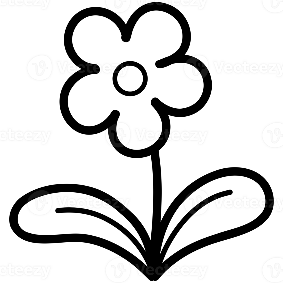Cute flower doodle png